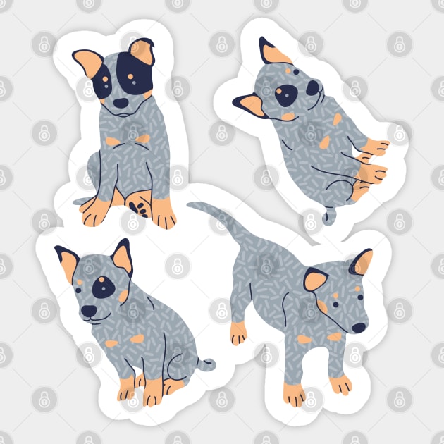 Blue Heeler Puppy Sticker by Wlaurence